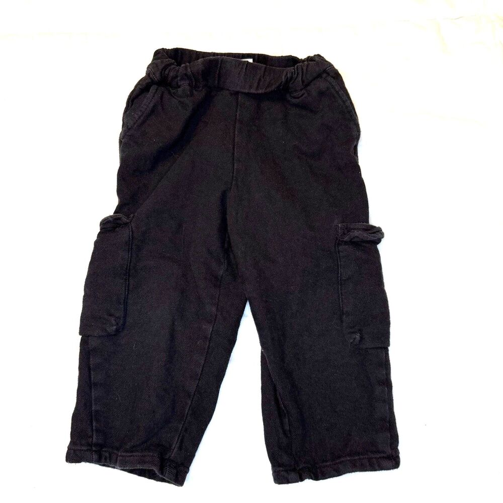 Zara Kids 4Y Black Cargo Pants READ